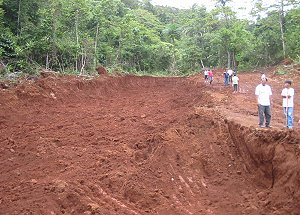 A mining site for Bauxite in Paranas, Samar